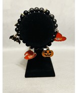HALLOWEEN Bat Pumpkin Witch Hat Bracelet Bead Fashion Jewelry - $201.33 MXN