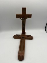 Vintage Catholic Wooden Last Rights Wall Crucifix 11&quot; Hidden Compartment... - £11.59 GBP