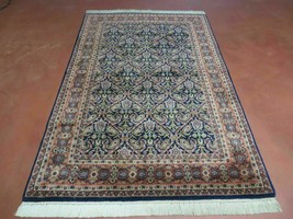 4&#39; X 6&#39; Vintage Fine Handmade India Floral Oriental Wool Rug Carpet Blue Red - £401.67 GBP