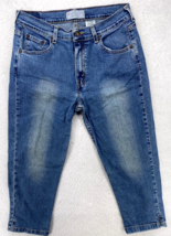 Levi Strauss Signature Jeans Capri  Misses Size 12 Stretch Denim Blue Mid Rise - £10.94 GBP