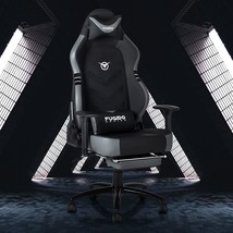 Big And Tall Gaming Chair With Footrest 350Lbs-Racing Style Computer, Grey. - £168.64 GBP