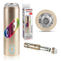 PDX Rechargeable Roto-Bator Ass Light-Up Rotating Stroker Clear/Gold - £104.54 GBP