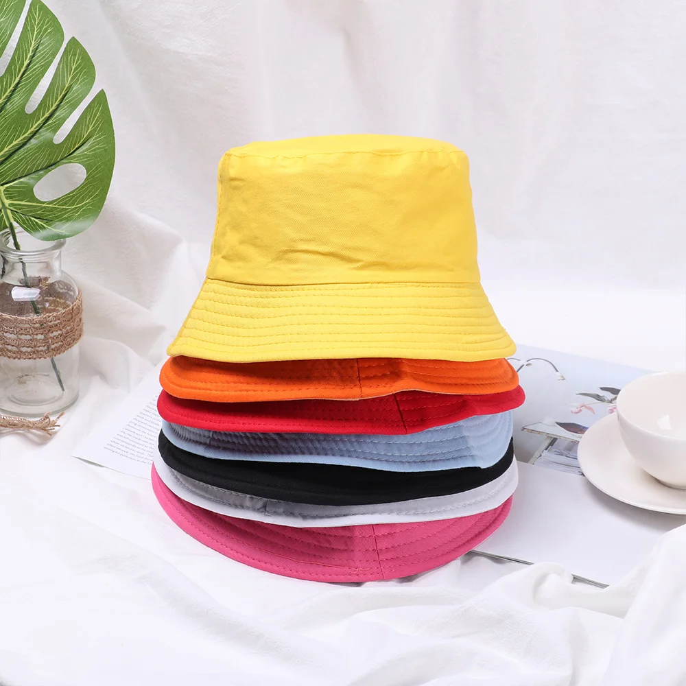Panama Bucket Hat Candy Color/Hip Hop Maple Leaf Cotton Foldable Summer Fashion - £11.98 GBP+