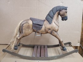 Antique Wooden Carved Carousel Horse Child Size Paint Decorated Folk Art Pony I - £514.68 GBP