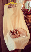 Vintage Baby Lot.  Long Flannel Gown, Mrs Day Shoes and handmade bonnet - $35.00