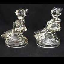 Up to Her Neck in Geese Glass Bookends Circa 1950 - £85.62 GBP