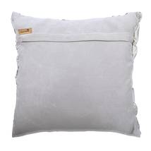 Decorative Silver 16&quot;x16&quot; Throw Pillow Cover Faux Leather Fabric - Cosmic Silver - £41.54 GBP+