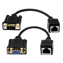 Rj45 To Vga Cable, Vga 15-Pin Port Female&amp;Male To Rj45 Female Cat5/6 Eth... - $17.99