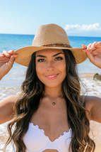 Women&#39;s Khaki Beach Fedora Hat - $19.95