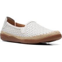 Clarks Women Elaina Ruby Slip On Perforated Flats Size US 9M White Leather - £40.70 GBP