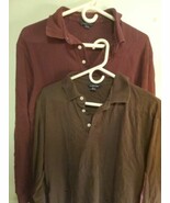Land&#39;s End Medium M 38/40 M/T 100% Supima Cotton Long Sleeve Polo Set of... - $38.96 CAD