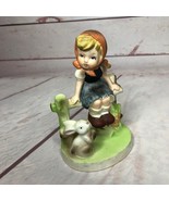Collectors Choice Flambro Girl Rabbit Figurine - $31.17 CAD