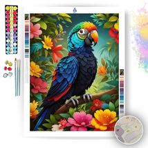 Colorful parrot vs black crow paint by numbers 957623 thumb200