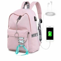 Waterproof Women Backpack School Bags for Girl USB Charge Travel Laptop ... - £19.84 GBP