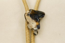 Vintage Southwestern Jewelry Polished Stone Agate Motif BOLO Tie - $19.79