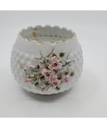 Vintage Lefton Porcelain  Vase with Applied Roses Flowers. Gold trim.  - $17.81 CAD