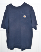 Carhartt Men&#39;s Original Fit Pocket T-Shirt Size L  Blue work Shirt - £9.70 GBP