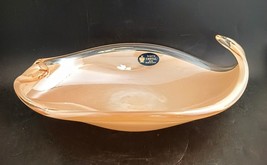 Murano Art Glass Console Bowl Gold Lustre, Organic Liquid Flow Form, OBO - $1,433.27 MXN