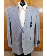 Stafford Seersucker Cotton Sport Coat Blazer Jacket Lt Gray Size 42 R NWT - £62.24 GBP