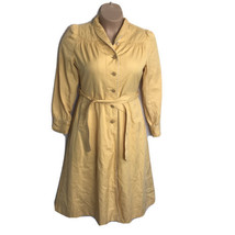 Utex Women&#39;s Vintage Yellow Long Trench Coat Belted Jacket ~ Sz 13/14 ~ ... - £17.66 GBP