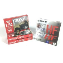 Mix Lot Of 5, 3-Maxwell Normal Bias UR 90,  2-Sony 60 Min. Blank Cassette Tape, - $9.89