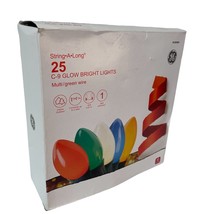 GE String A Long C9 Christmas Glow Bright Lights 25 Ct Multi Color Green... - $15.12