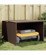 vidaXL Robot Mower Garage Brown 33.9&quot;x35.4&quot;x20.5&quot;/22.4&quot; Poly Rattan - $271.70 CAD