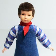 Dressed Boy Apprentice Caco 07 0811 Navy Apron Flexible Dollhouse Miniature - £24.14 GBP