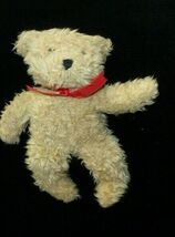 Ty Classic Stuffed Plush Blonde Brown Tan Beige Teddy Bear 1991 Red Ribb... - $22.27