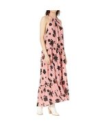 Kate Spade halter cover up maxi dress open back pink/black floral ruffle... - $124.23 CAD