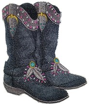 Custom and Unique Cowgirl Gear[Cowgirl Boot ] Embroidered Iron on/Sew Patch [5.5 - £10.27 GBP