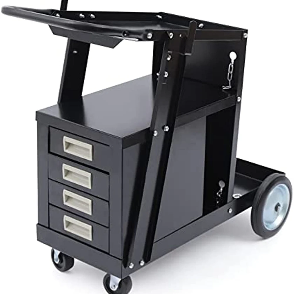 Welding Cabinet Cart with 4-Drawer for MIG TIG ARC Plasma Cutter Tank Storage - £381.18 GBP