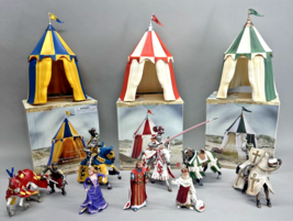 Schleich Knights Medieval Knights Tournament Tents Horse &amp; Knights Fantasy Lot - $124.99