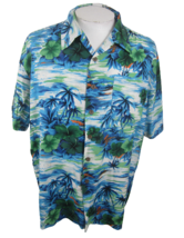 Kennington Men Hawaiian camp shirt p2p 26.5&quot; L aloha luau tropical vtg rayon - £23.35 GBP