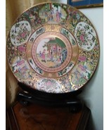 GRAND FAMILLE ROSE CHINESE PORCELAIN HAND PAINTED 19.75&quot; LARGE PLATTER - £477.95 GBP