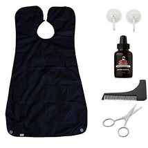 Beard Trimmer Scissors w/ Beard Oil Comb Shaper Cape Grooming Kit Gifts for Men - £11.21 GBP