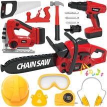 Kids Tool Set With Electric Toy Drill Chainsaw Jigsaw Toy Tools, Realistic Kids  - £64.05 GBP