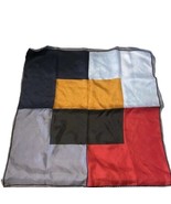Square Scarf Color Block Silk Neck Multicolor Fashion Accessory Handkerc... - £15.56 GBP