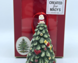 Spode Ornament Porcelain Christmas Decorated Tree 3.75&quot; Original Box Macys - $13.54