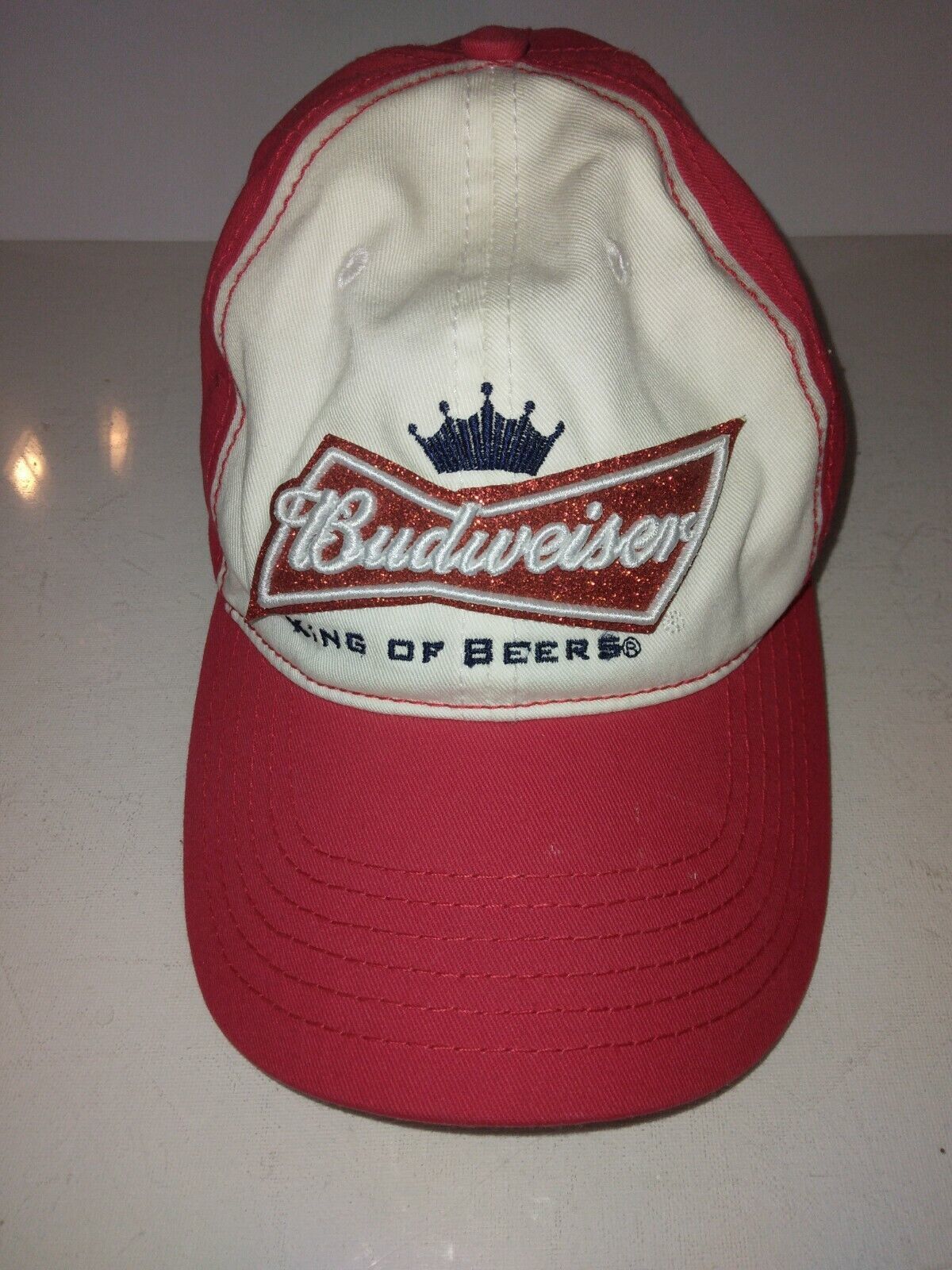 Baseball Cap Budweiser King of Beers Embroidered Glitter Adjustable Strap 2016 - £6.90 GBP
