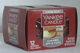 Yankee Candle 12 Scented Tea Light T/L Box Candles Caramel Apple Cake - £16.57 GBP