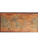 Vintage ~ THE WORLD MAP ~ Matte Brown Paper ~ Poster Size ~ 39.25&quot; x 19.75&quot; - $26.18