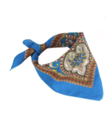 1 PC 100% COTTON BEAUTIFUL BLUE FLORAL PAISLEY 22X22 INCH BANDANA 6004 s... - $180.68 MXN