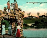 Vtg Carte Postale C 1908 Grotte Et Lac En Mitchell Park Milwaukee, Wi In... - $11.23