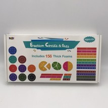Fraction Circles &amp; Tiles 156 Pcs Colorful Foam Magnetic Learning Tool Homeschool - £15.84 GBP
