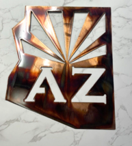 Arizona State w/ AZ - Metal Wall Art - Copper &amp; Bronzed Plated  11&quot; tall - £23.79 GBP