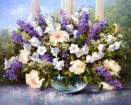 Art Lilac bouquet still life Giclee Art Oil painting HD printed on canvas - £6.74 GBP+