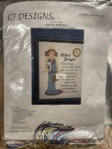 Vtg CJ Designs OFFICE PRAYER Counted Cross Stitch Kit  8&quot; x 10&quot; 8109 - £4.98 GBP