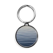 Serene Rippled Water Surface Circle Keychain - £15.46 GBP