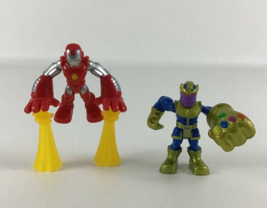 Playskool Super Hero Squad Iron Man Thanos Mini Figures Toppers Lot Tony Stark - $19.75